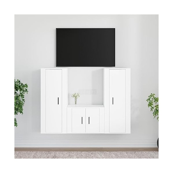 VEEKI Meuble TV, Meuble TV Suspendu, Meuble TV Industriel, Meuble TV Bois, Meuble Chambre, Convient pour Salon ou Chambre, En