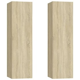 lvssiao Meuble de salon pour TV, Meubles pour TV aggloméré 2 pièces Chêne Sonoma 30,5x30x110 cm Module TV avec armoires