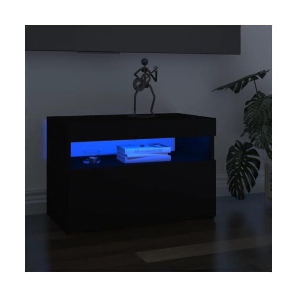 vidaXL Meuble TV avec Lumières LED Armoire Basse Centre de Divertissement Meuble Stéréo Salon Salle de Séjour Maison Intérieu