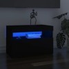 vidaXL Meuble TV avec Lumières LED Armoire Basse Centre de Divertissement Meuble Stéréo Salon Salle de Séjour Maison Intérieu