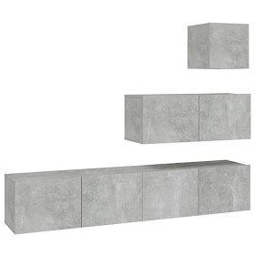 Générique Ensemble de Meubles TV 4 pcs Gris béton Bois dingénierie,43.1 KG,3114649, Meubles, Meubles TV