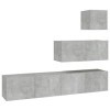 Générique Ensemble de Meubles TV 4 pcs Gris béton Bois dingénierie,43.1 KG,3114649, Meubles, Meubles TV