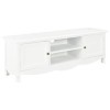 vidaXL Meuble TV Etagère Armoire Basse Mobilier TV Armoire HiFi Meuble Multimédia Support pour TV Armoire Stéréo Salon Blanc 