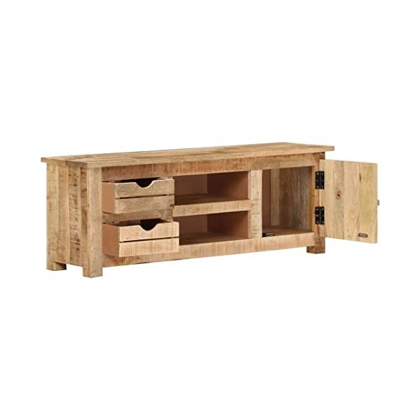 Meuble TV, Banc TV Support de Télévision Table TV Bas Armoire Basse Meuble TV 110x30x40 cm Bois de manguier Brut