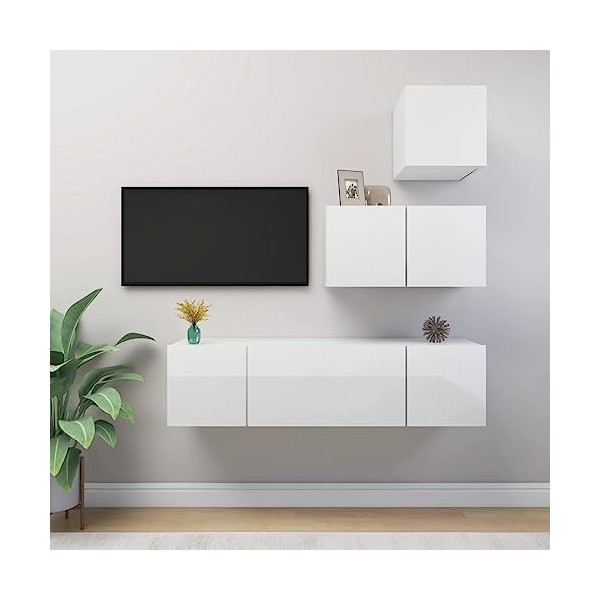 VEEKI Meuble TV, Meuble TV Suspendu, Meuble, Meuble TV avec Rangement，Meuble Industriel, Convient pour Salon ou Chambre, Ense