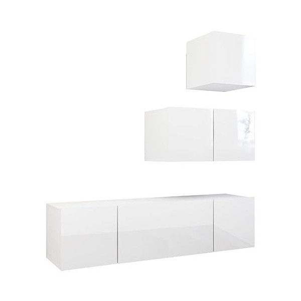 VEEKI Meuble TV, Meuble TV Suspendu, Meuble, Meuble TV avec Rangement，Meuble Industriel, Convient pour Salon ou Chambre, Ense