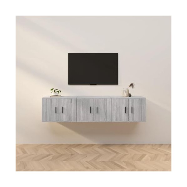 VEEKI Meuble TV, Meuble TV Suspendu, Meuble, Meuble TV avec Rangement，Meuble Industriel, Convient pour Salon ou Chambre, Meub