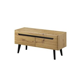 Nordi Oak Meuble TV 107 cm Support TV Meuble TV Meuble TV Style scandinave Meuble avec pieds
