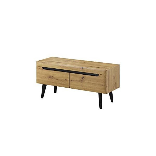 Nordi Oak Meuble TV 107 cm Support TV Meuble TV Meuble TV Style scandinave Meuble avec pieds