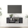 Meuble TV Suspendu | Style Contemporain | Rangement matériel télé Audio Video Gaming | 102x35x35cm Gris