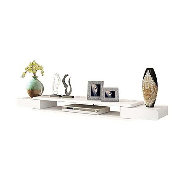 MABIBI Meuble TV mural flottant, meuble TV mural, meuble TV en bois, support de rangement pour divertissement multimédia, sup