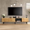 Meuble TV, Meuble TV Chambre, Meuble TV LED, Meuble TV Moderne Blanc, Panneau Lumineux, Meuble TV Moderne en Bois avec éclair