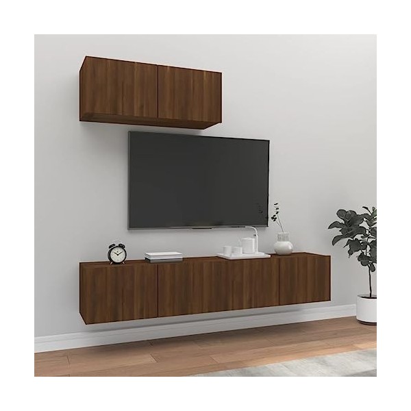 VEEKI Meuble TV, Meuble TV Suspendu, Meuble TV Industriel, Meuble TV Bois, Meuble Chambre, Convient pour Salon ou Chambre, En