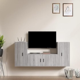 VEEKI Meuble TV, Meuble TV Suspendu, Meuble TV Industriel, Meuble TV Bois, Meuble Chambre, Convient pour Salon ou Chambre, En