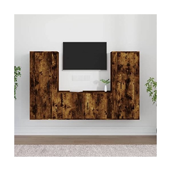 VEEKI Meuble TV, Meuble TV Suspendu, Meuble TV Industriel, Meuble TV Bois, Meuble Chambre, Convient pour Salon ou Chambre, En