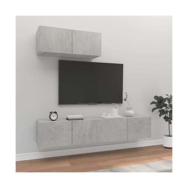 VEEKI Meuble TV, Meuble TV Suspendu, Meuble TV Industriel, Meuble TV Bois, Meuble Chambre, Convient pour Salon ou Chambre, En