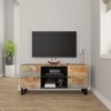 VEEKI Meuble TV, Meuble TV Suspendu, Meuble TV Industriel, Meuble TV Bois, Meuble Chambre, Convient pour Salon ou Chambre, 10