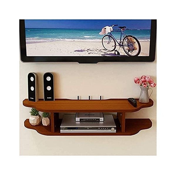 Générique Meuble TV Flottant Petit Meuble TV Console Multimédia TV Murale Meuble TV Flottant en Bois avec Étagère de Rangemen