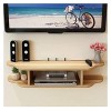 Générique Meuble TV Flottant Petit Meuble TV Console Multimédia TV Murale Meuble TV Flottant en Bois avec Étagère de Rangemen
