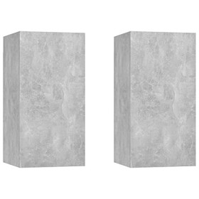 Meubles-TV Meuble TV 2 pièces Gris béton 30,5 x 30 x 60 cm