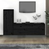 ZEYUAN Meubles TV 2 pcs Noir Bois Massif de pin,Meuble TV,Meuble TV Moderne,Meuble de Salon