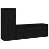 ZEYUAN Meubles TV 2 pcs Noir Bois Massif de pin,Meuble TV,Meuble TV Moderne,Meuble de Salon