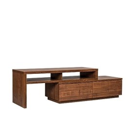 Iris Ohyama, Meuble TV, Meuble tele, Banc TV, Support télévision pour ecran jusquà 43 pouces, 4 Etagères, Extensible, Contem