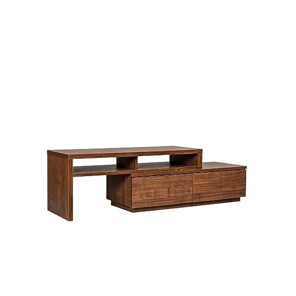 Iris Ohyama, Meuble TV, Meuble tele, Banc TV, Support télévision pour ecran jusquà 43 pouces, 4 Etagères, Extensible, Contem