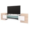 Selsey Charles - Meuble TV/Meuble de Salon Effet chêne/Blanc, avec LED, Style Contemporain 