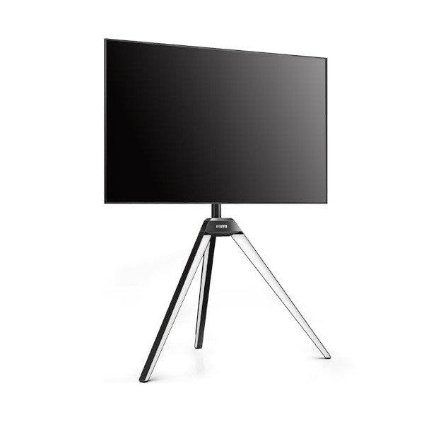 FITUEYES Design Support Trépied pour TV 32 37 43 50 55 65 Pouce Angle Réglable ±20°Hauteur Réglable Fait en Bois de Hêtre VES