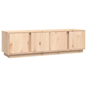 Annlera Meuble TV Brun 140x40x40 cm Bois de Pin Massif Classique Banc TV Dessus de Meuble Robuste Placer Stéréo Objets Décora
