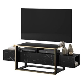 Selsey EXCELSUM Meuble TV, Mélamine, Noir, 160