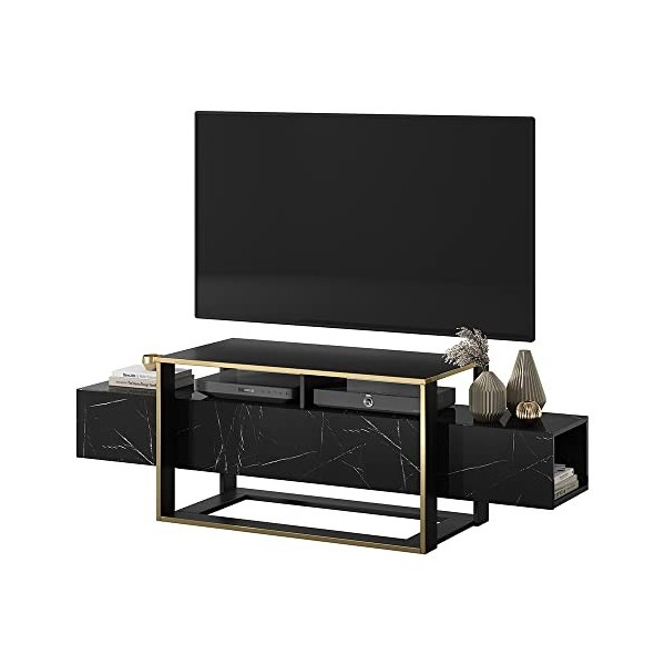 Selsey EXCELSUM Meuble TV, Mélamine, Noir, 160