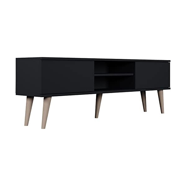 WFL GROUP Meuble TV - Commode TV Buffet TV Style Scandinave pour Salon 120 ou 160 cm Jusquà 50 Pouces - avec Pieds en Bois e
