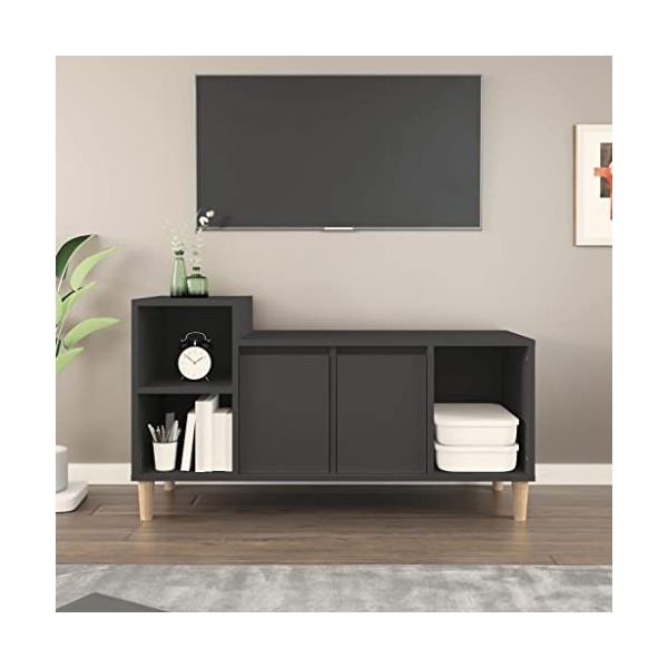 Meuble TV Noir 100x35x55 cm Bois dingénierie