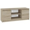 Hucoco Dusk | Meuble Bas TV Contemporain Salon/séjour 140x55x40 cm | 2 niches + 2 Portes | Rangement matériel Audio/Video/Gam