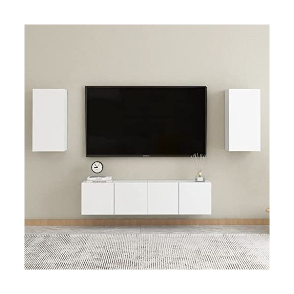 VEEKI Meuble TV, Meuble TV Suspendu, Meuble, Meuble TV avec Rangement，Meuble Industriel, Convient pour Salon ou Chambre, Ense