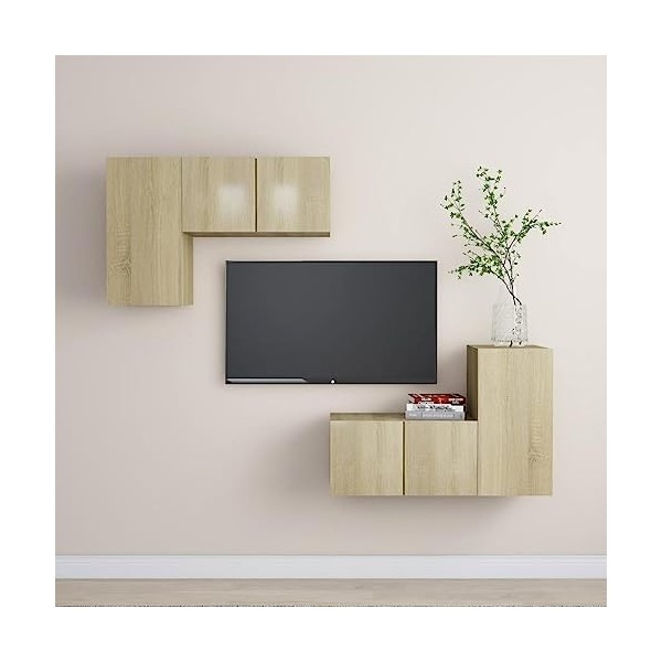 VEEKI Meuble TV, Meuble TV Suspendu, Meuble, Meuble TV avec Rangement，Meuble Industriel, Convient pour Salon ou Chambre, Ense