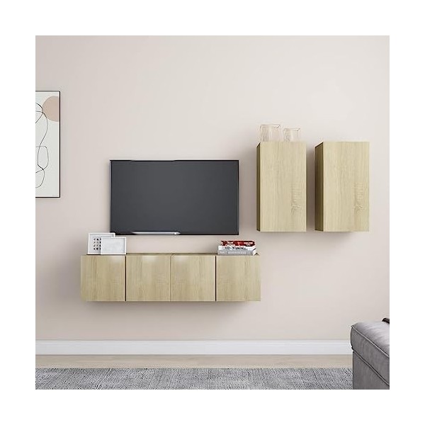 VEEKI Meuble TV, Meuble TV Suspendu, Meuble, Meuble TV avec Rangement，Meuble Industriel, Convient pour Salon ou Chambre, Ense