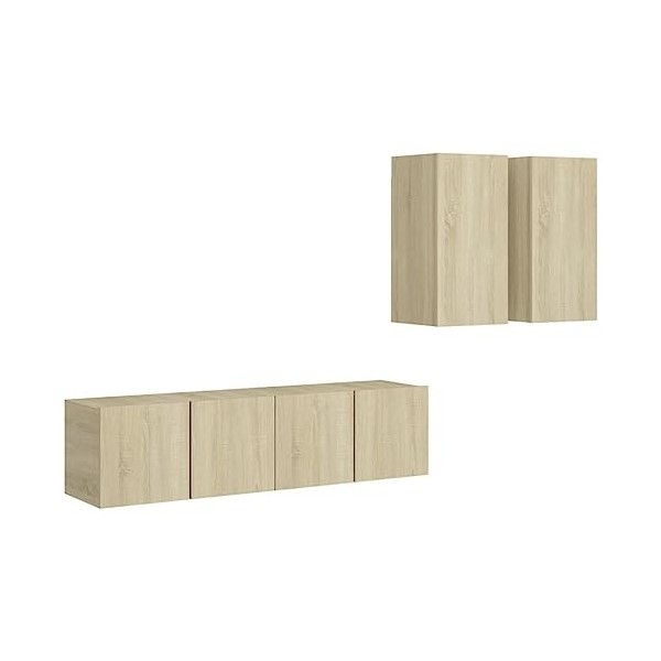 VEEKI Meuble TV, Meuble TV Suspendu, Meuble, Meuble TV avec Rangement，Meuble Industriel, Convient pour Salon ou Chambre, Ense