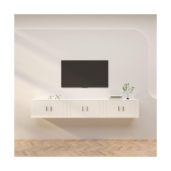 VEEKI Meuble TV, Meuble TV Suspendu, Meuble, Meuble TV avec Rangement，Meuble Industriel, Convient pour Salon ou Chambre, Meub