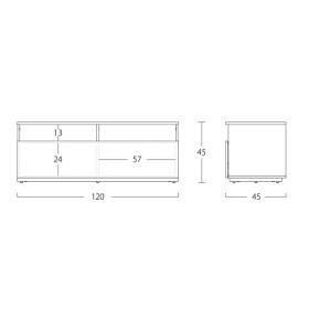 RO&CO Sonorous Meuble TV TRD-120 BCO 120 cm de largeur Blanc