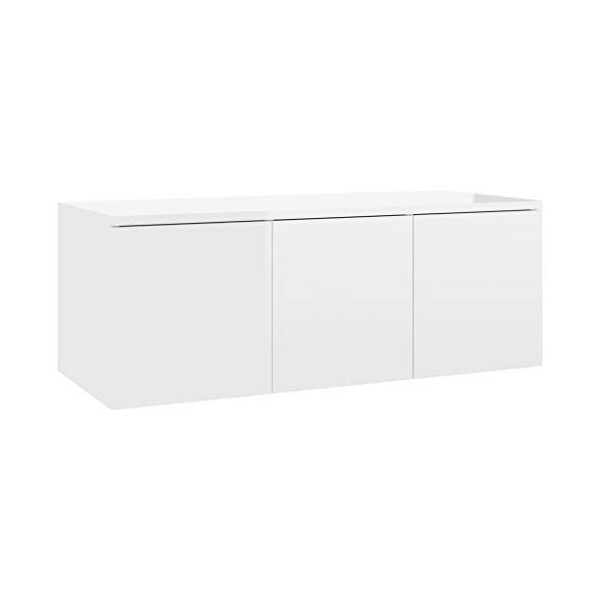 vidaXL Meuble TV Blanc Brillant 80 x 34 x 30 cm