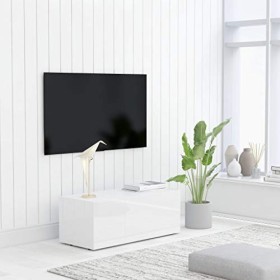 vidaXL Meuble TV Blanc Brillant 80 x 34 x 30 cm