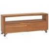 Générique Meuble TV avec Roues 110x30x40 cm Bois de Teck Massif,25.6 KG,326131, Meubles, Meubles TV