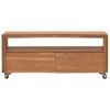 Générique Meuble TV avec Roues 110x30x40 cm Bois de Teck Massif,25.6 KG,326131, Meubles, Meubles TV