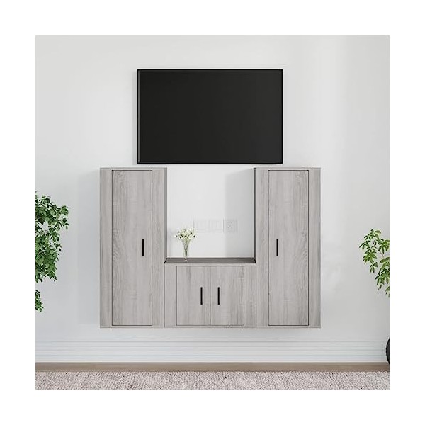 VEEKI Meuble TV, Meuble TV Suspendu, Meuble TV Industriel, Meuble TV Bois, Meuble Chambre, Convient pour Salon ou Chambre, En