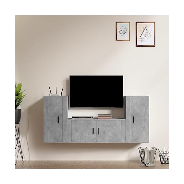 VEEKI Meuble TV, Meuble TV Suspendu, Meuble TV Industriel, Meuble TV Bois, Meuble Chambre, Convient pour Salon ou Chambre, En
