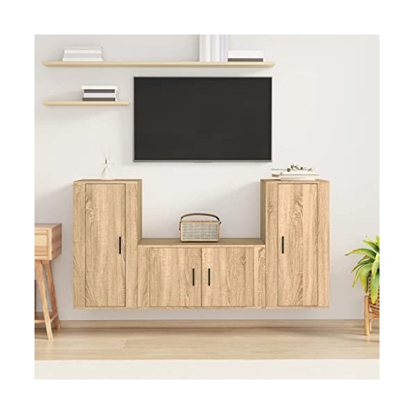 VEEKI Meuble TV, Meuble TV Suspendu, Meuble TV Industriel, Meuble TV Bois, Meuble Chambre, Convient pour Salon ou Chambre, En