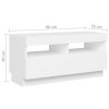 Higsose Meuble TV Salon avec Lumières LED RVB Blanc 180x35x40 cm Bois dingénierie Armoire Multimédia Rangement Ample Ranger 